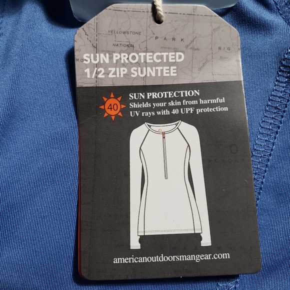 American Outdoorsman For Women Size Small Floral Activewear Shirt Pullover Blue. - Picture 6 of 12